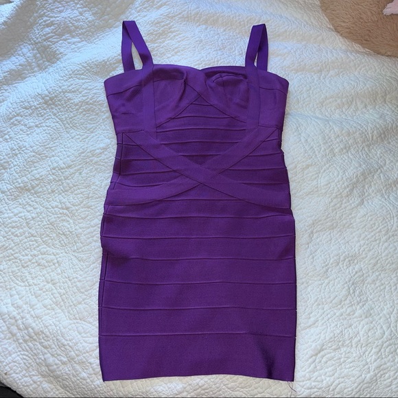 Purple Bandage/Bodycon Dress - Picture 3 of 10